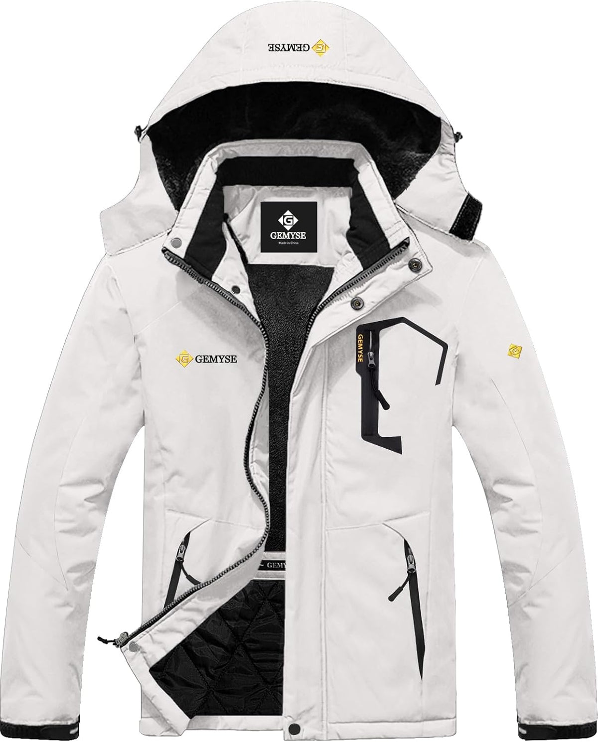 Men'S Waterproof Ski Jacket Winter Snow Coat with Detachable Hood
